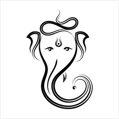 Ganesha The Lord Of Wisdom Calligraphic Style