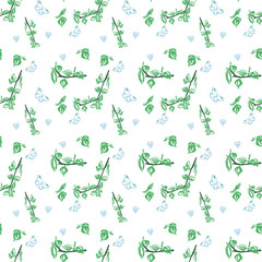 Trendy Seamless Floral Pattern in Vector