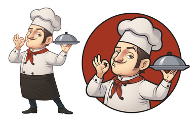 Cartoon Chef Logo Illustration