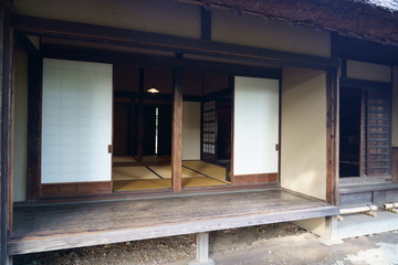 a veranda of traditional Japanese house