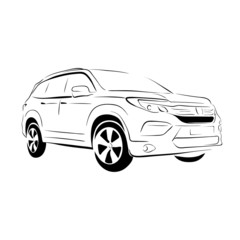 car contour model in vector