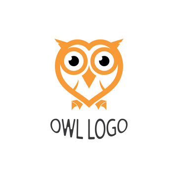 Owl bird illustration logo template vector icon