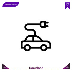 electric-car icon vector . Best modern, simple, isolated, application ,ecology icons, logo, flat icon for website design or mobile applications, UI / UX design vector format