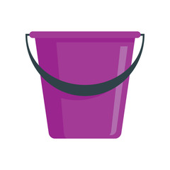 lilac bucket icon in flat style