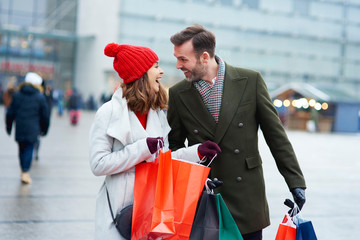 Couple browsing some christmas present