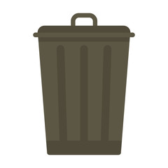 Trash bin icon in flat style