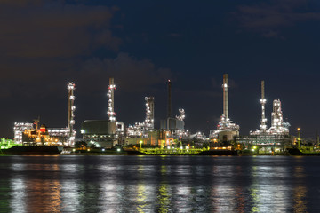 Fototapeta na wymiar Oil and gas refinery plant area at sunrise