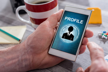 Profile concept on a smartphone