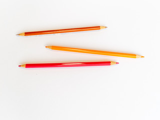 Colored pencils isolated on white background. 