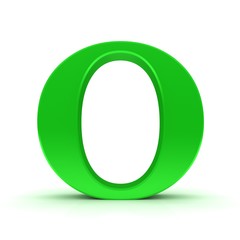 O letter green sign 3d sign alphabet