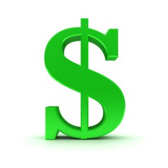 dollar symbol sign 3d green