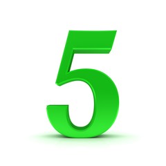 Fototapeta premium 5 number 3d five green sign rendering