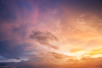 Fototapeta na wymiar Beautiful sky with cloud sunset