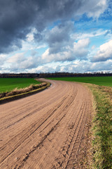 Wet gravel road after rain.