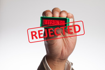 hand with reject word