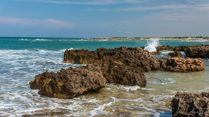 Colors and atmosphere of the Puglia sea. Italy.