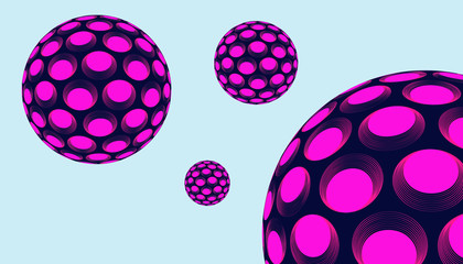 optical illusion dotted spheres system pop fuchsia blue