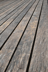 Vintage wooden planks floor surface in perspective