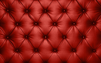 Fototapeta na wymiar Red leather capitone background texture