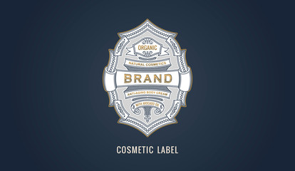 Label for modern emblem, frame badge template card. Luxury calligraphic ornate frame