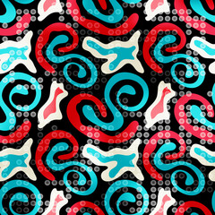 grunge colored graffiti seamless pattern