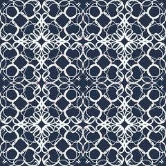 monochrome vintage seamless pattern on a black background