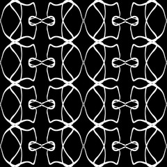 Fototapeta na wymiar abstract monochrome vintage seamless pattern on a black background