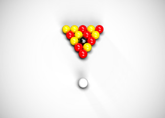 English Pool Billiards Balls Table Set Up 3D Render