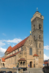 Fototapeta na wymiar Bamberg, Germany - July 14, 2019; Obere Pfarre church in Bamberg a historical building and monument