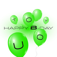 Happy Birthday Balloons Green
