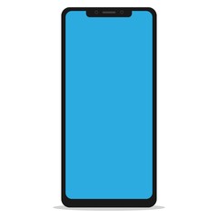 Smartphone or mobile phone frameless icon for design mockup user interface or mobile responsive webdesign of site isolated on white background.