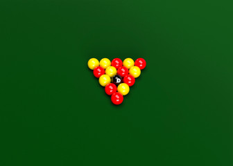 English Pool Billiards Balls Table Set Up 3D Render