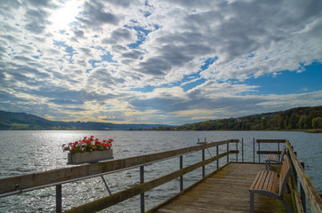 A nice afternoon at the beginning of autumn in October at Lake Constance.