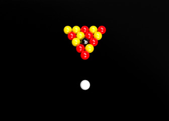 English Pool Billiards Balls Table Set Up 3D Render