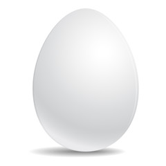 Egg Realistic white icon