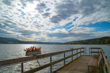 A nice afternoon at the beginning of autumn in October at Lake Constance.