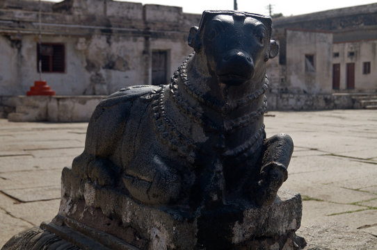 Mythical creatures called Yalis, carved on pillars. Kalyana Mandapa, Vitthala Temple complex, Hampi, Karnataka.