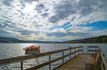 A nice afternoon at the beginning of autumn in October at Lake Constance.