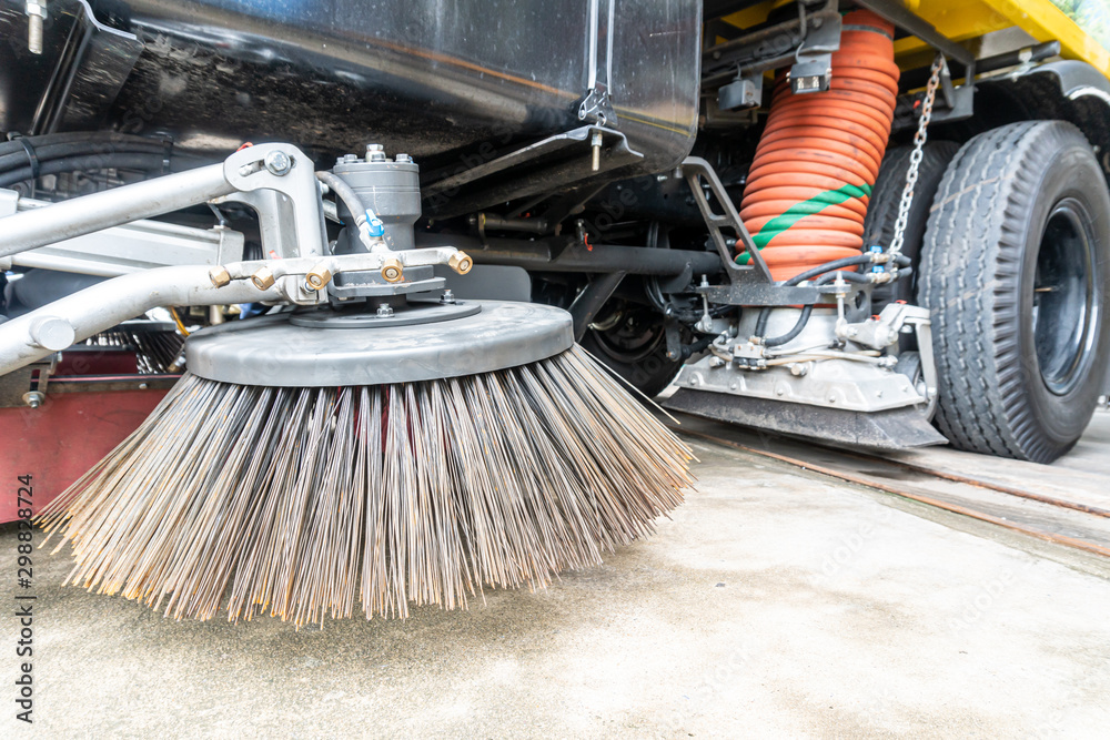 Wall mural Steel Broom of Road Sweeper