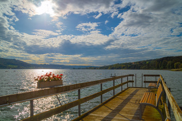 A nice afternoon at the beginning of autumn in October at Lake Constance.