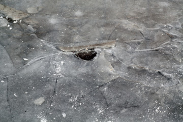 Abstract ice pattern with crack.