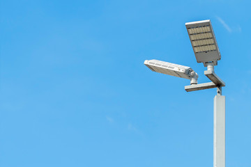Light Post With Blue Sky Background and multi light