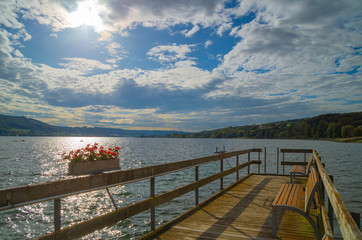 A nice afternoon at the beginning of autumn in October at Lake Constance.