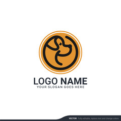 Pets care logo design. Modern editable logo design