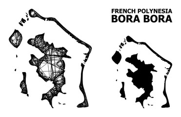 Web Map of Bora-Bora - obrazy, fototapety, plakaty
