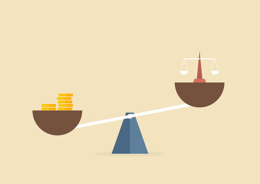 Unbalanced weighing injustice ,unfair concept
