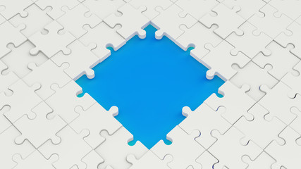Missing jigsaw puzzle pieces. Business concept. 3d rendering