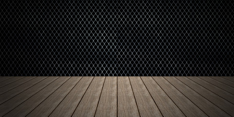 Rhombus wire pattern black metal background