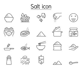 Fototapeta Salt icon set in thin line style obraz