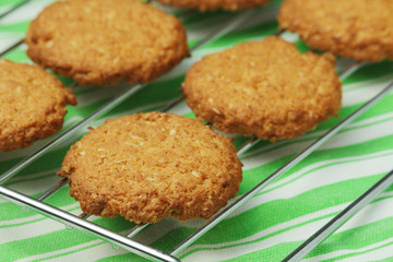 Fresh-baked cookies ready in the table	